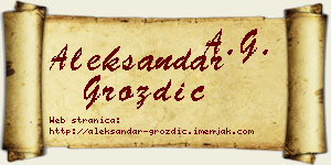 Aleksandar Grozdić vizit kartica